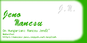 jeno mancsu business card